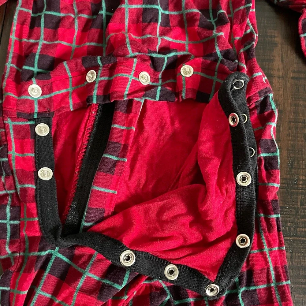 Kickee Pants Red Plaid Ruffle Bamboo Zip One Piece